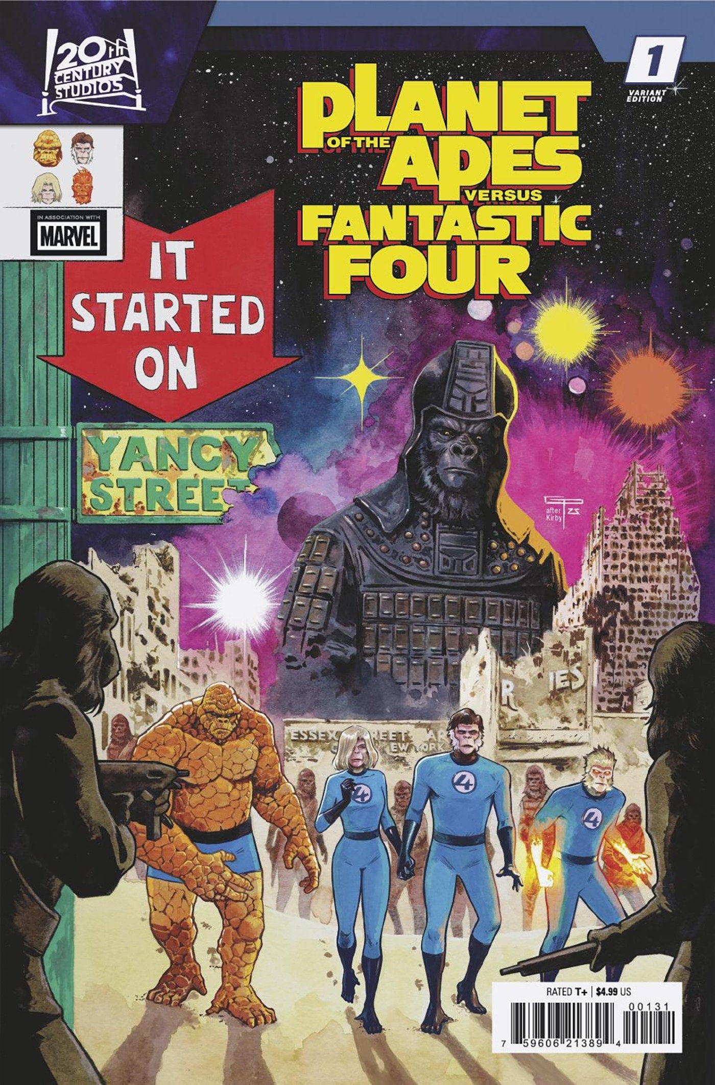 Comics - Planet Of The Apes vs. Fantastic Four 1 German Peralta Homage Variant - Fan-Tastic Cards & Comics - Marvel Comics