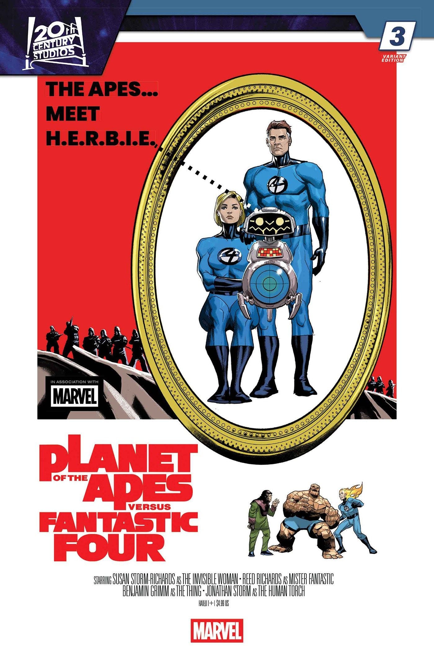 Comics - Planet Of The Apes vs. Fantastic Four 3 Pete Woods Movie Homage Variant - Fan-Tastic Cards & Comics - Marvel Comics
