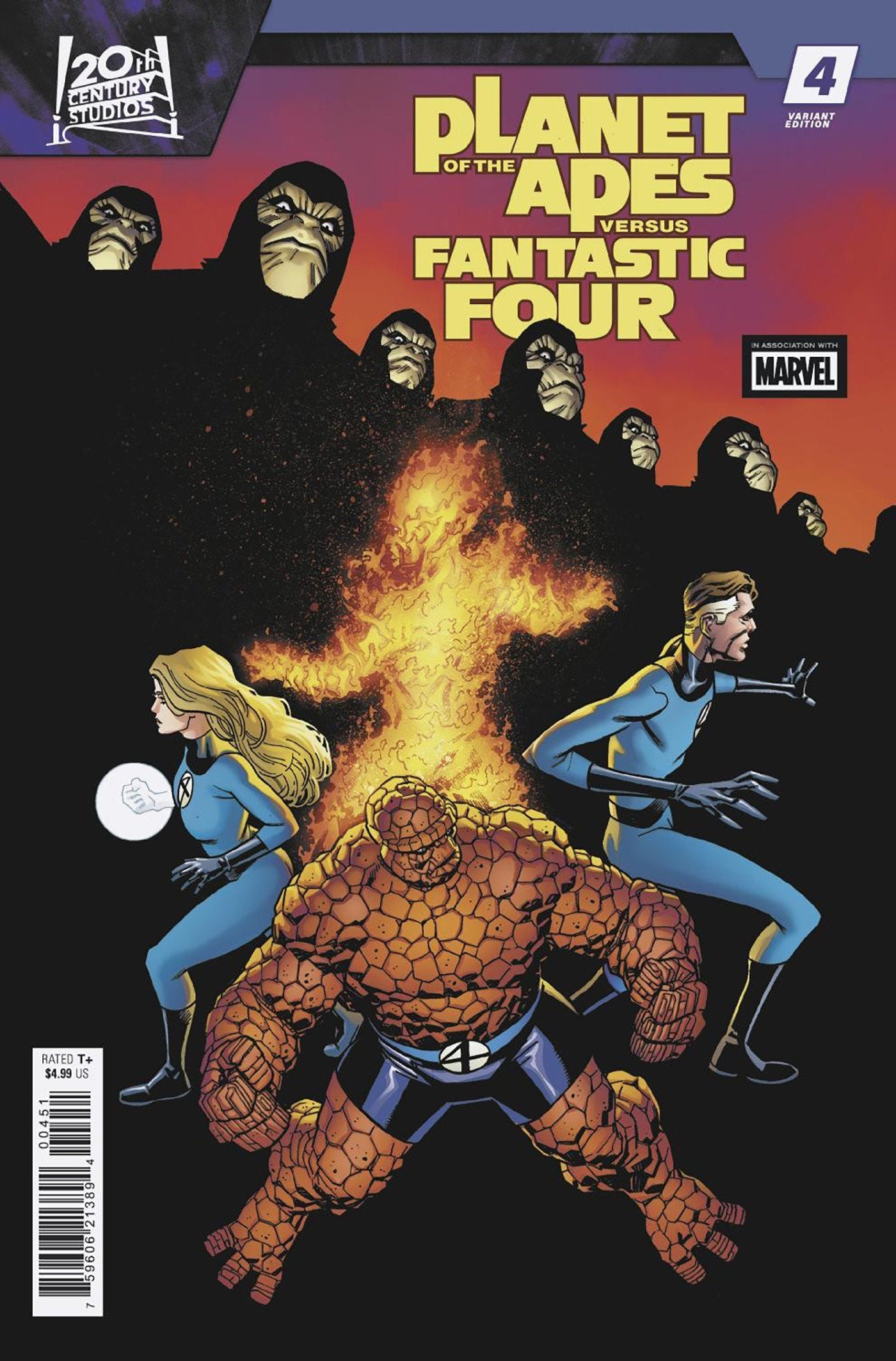 Comics - Planet Of The Apes vs. Fantastic Four 4 Mike Hawthorne Variant - Fan-Tastic Cards & Comics - Marvel Comics