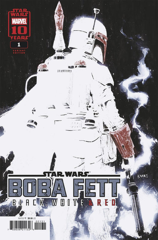 Comics - Star Wars: Boba Fett Black, White & Red 1 Kaare Andrews Variant - Fan - Tastic Cards & Comics - Marvel Comics