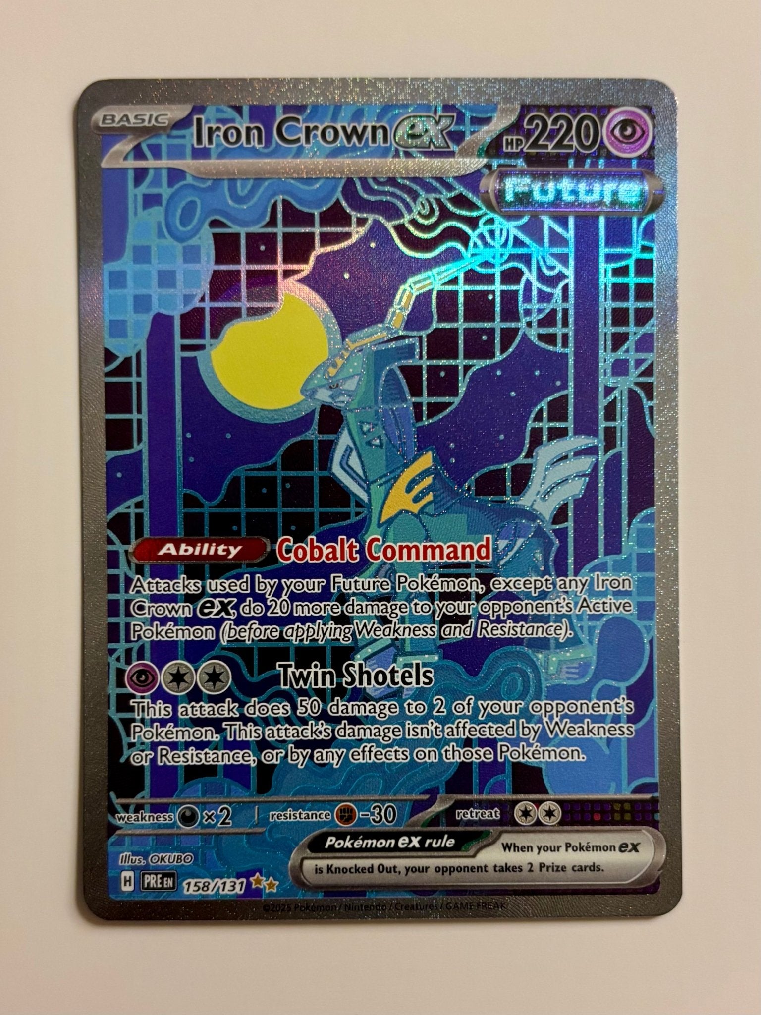 Gaming Cards - Iron Crown ex - 2025 Pokemon Prismatic Evolutions Illustration Rare - 158 - Fan - Tastic Cards & Comics - The Pokémon Company International
