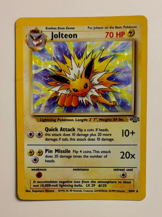 Gaming Cards - Jolteon - 1999 Pokemon Jungle Holo Unlimited Rare - 4 - Fan - Tastic Cards & Comics - The Pokémon Company International