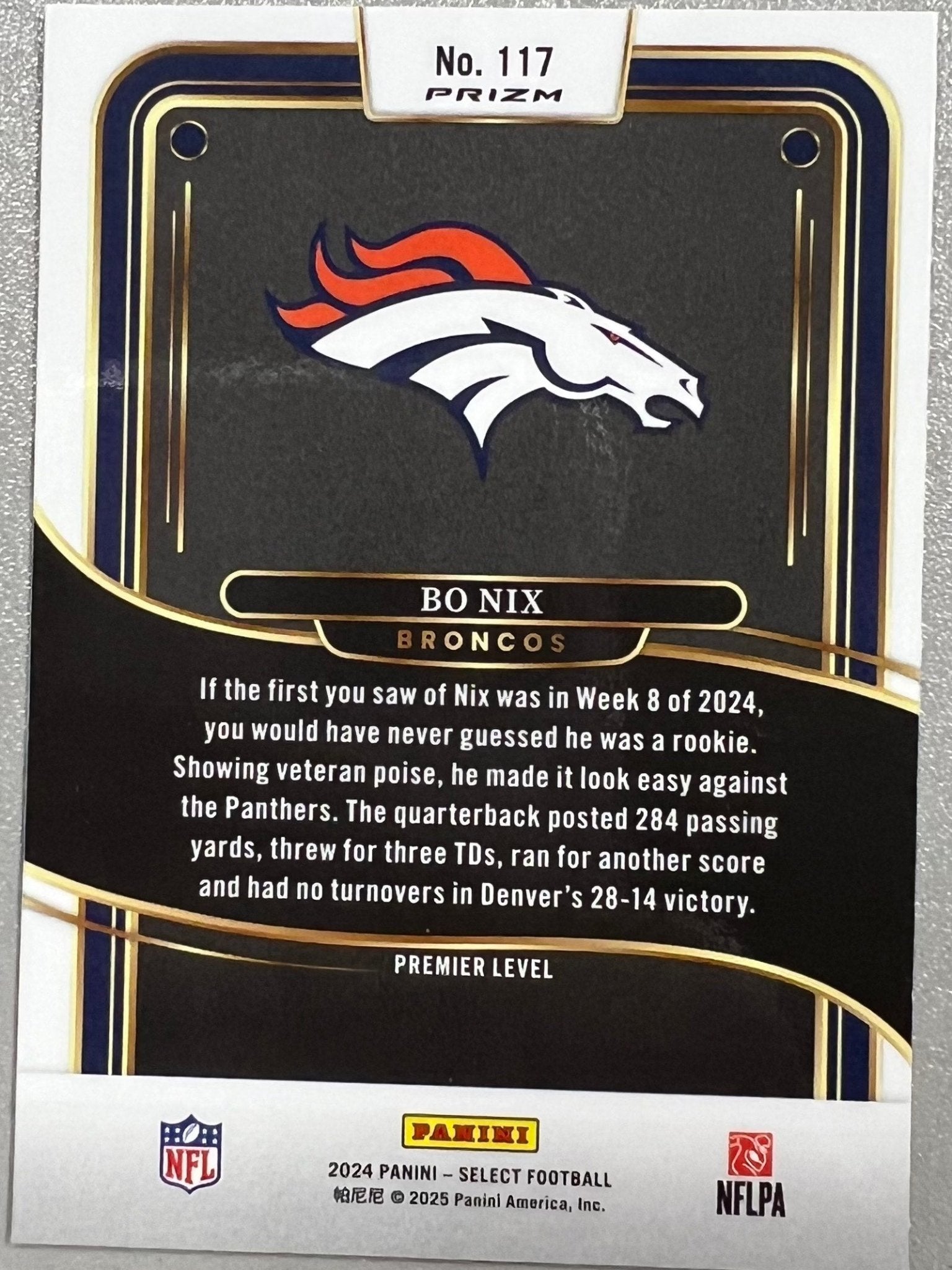 Sport Cards - Football Bo Nix 117 (Panini - Select Football) - Fan - Tastic Cards & Comics - Panini