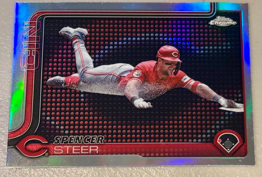Sport Cards - Spencer Steer - 2025 Topps Chrome Lightboard Logo - 174 - Fan - Tastic Cards & Comics - Topps