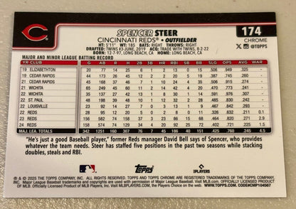 Sport Cards - Spencer Steer - 2025 Topps Chrome Lightboard Logo - 174 - Fan - Tastic Cards & Comics - Topps