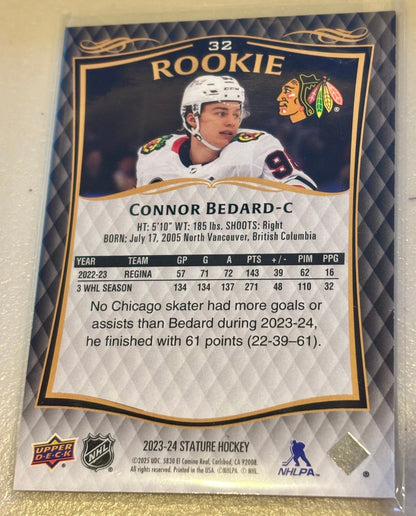 Sport Cards - Connor Bedard - 2025 Upper Deck Stature Numbered - 32 - Fan - Tastic Cards & Comics - Upper Deck