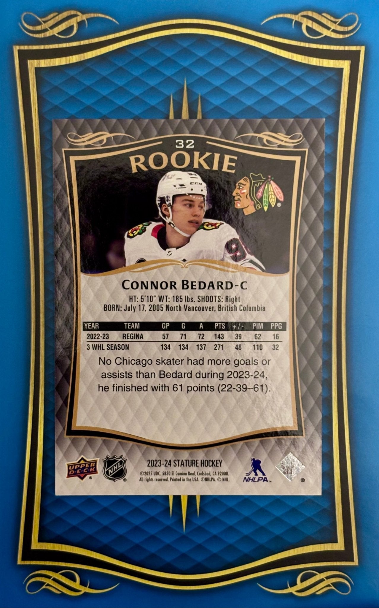 Sport Cards - Connor Bedard - 2025 Upper Deck Stature Numbered - 32 - Fan - Tastic Cards & Comics - Upper Deck
