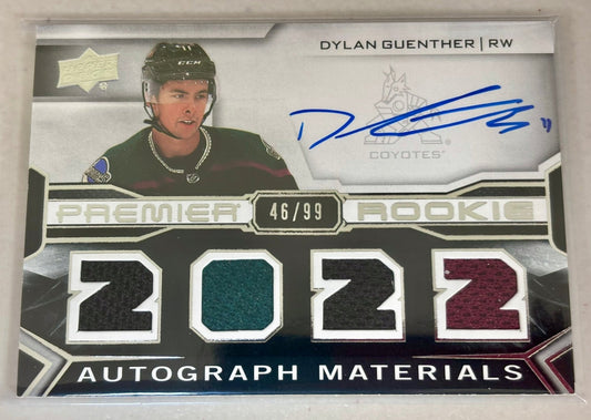 Sport Cards - Dylan Guenther - 2022 Upper Deck Premier Rookie Auto Jersey - PRA - DG - Fan - Tastic Cards & Comics - Upper Deck