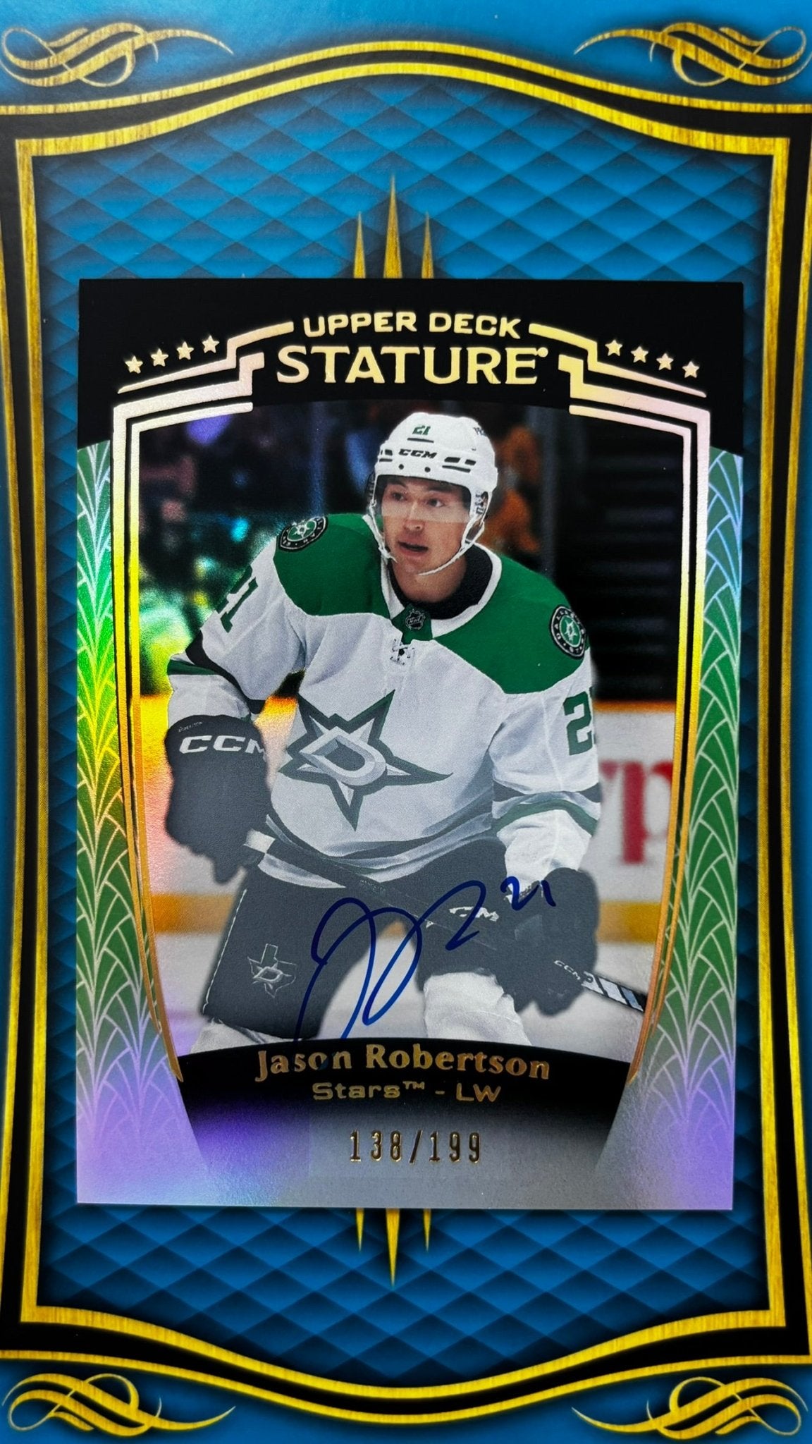 Sport Cards - Jason Robertson - 2025 Upper Deck Stature - 20 - Green Auto /199 - Fan - Tastic Cards & Comics - Upper Deck