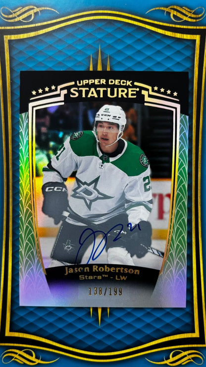 Sport Cards - Jason Robertson - 2025 Upper Deck Stature - 20 - Green Auto /199 - Fan - Tastic Cards & Comics - Upper Deck