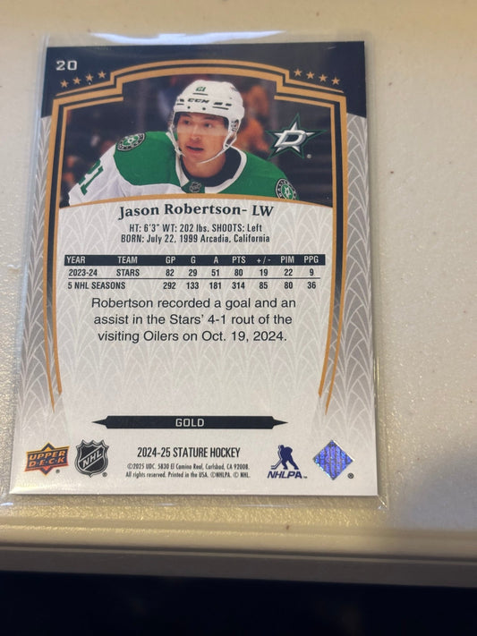 Sport Cards - Jason Robertson - 2025 Upper Deck Stature Gold - 20 - Fan - Tastic Cards & Comics - Upper Deck