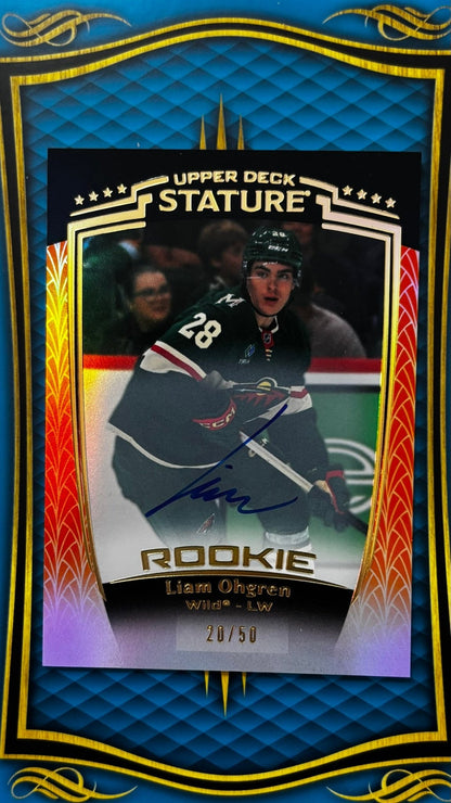 Sport Cards - Liam Ohgren - 2025 Stature - RC Auto /50 Orange - 48 - Fan - Tastic Cards & Comics - Upper Deck
