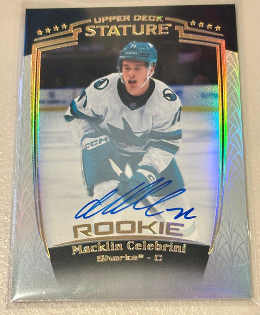 Sport Cards - Macklin Celebrini - 2025 Upper Deck Stature Autograph - 31 - Fan - Tastic Cards & Comics - Upper Deck