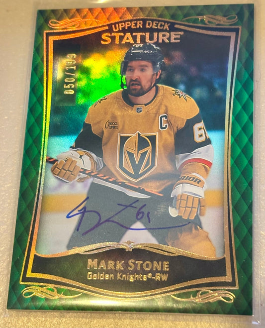 Sport Cards - Mark Stone - 2025 Upper Deck Stature Green Autograph - 10 - Fan - Tastic Cards & Comics - Upper Deck