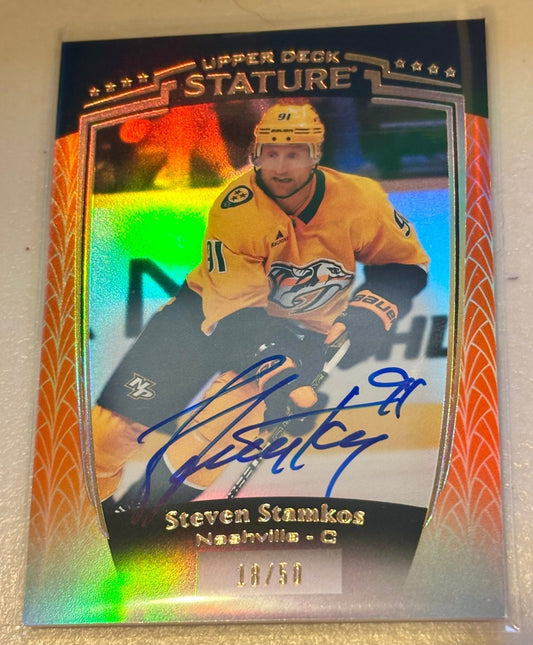Sport Cards - Steven Stamkos - 2025 Upper Deck Stature Gold Auto - 6 - Fan - Tastic Cards & Comics - Upper Deck