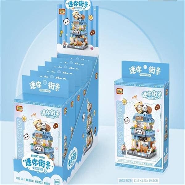 Toys and Models - LOZ MICRO STREET MINI PANDA CAFE - Fan-Tastic Cards & Comics - Loz