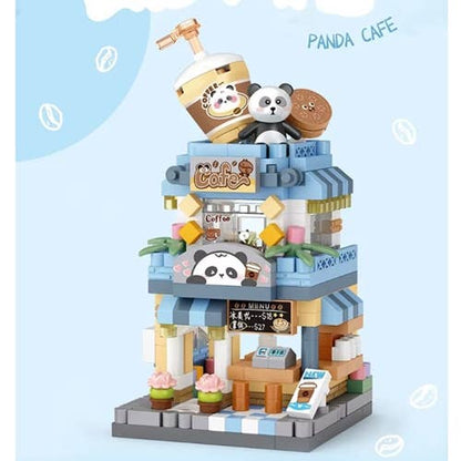 Toys and Models - LOZ MICRO STREET MINI PANDA CAFE - Fan-Tastic Cards & Comics - Loz