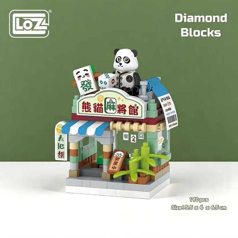 Toys and Models - LOZ PANDA MAHJONG HALL COMMERCIAL STREET SCENE - Fan-Tastic Cards & Comics - Loz